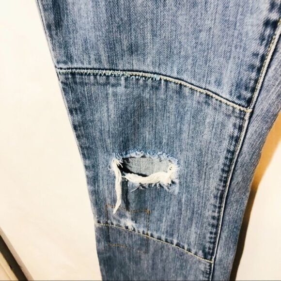 Seven 7 Women's Distressed Jeans Straight Leg Destroyed Denim Blue Size 29 - Picture 4 of 7